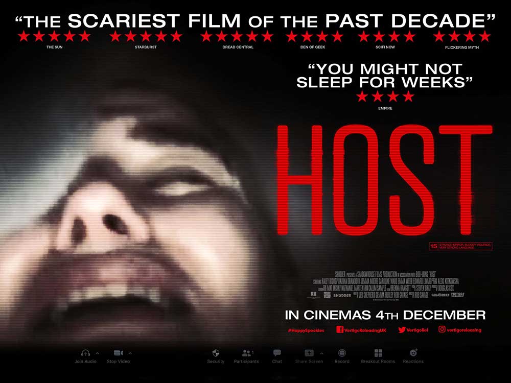 Excellent trailer and poster for UK horror Host, released 4th December on all&nbsp;platforms!