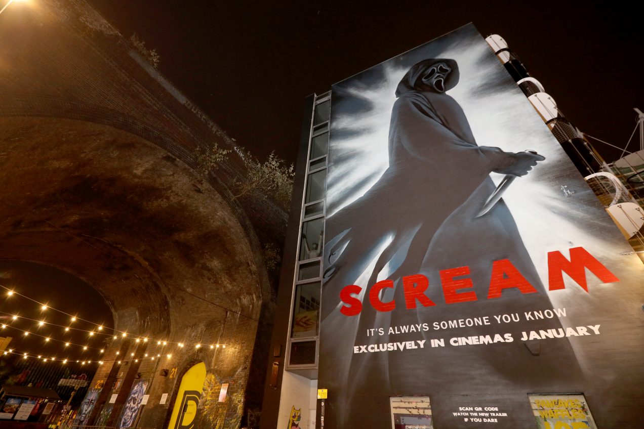 Huge Ghostface mural revealed in Birmingham to celebrate the upcoming cinematic release of Scream