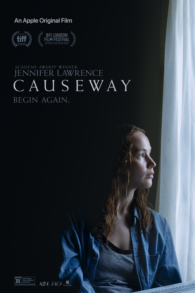 Stirring, but low-key trailer for Lila Neugebauer’s Causeway, starring Jennifer Lawrence and Brian Tyree Henry