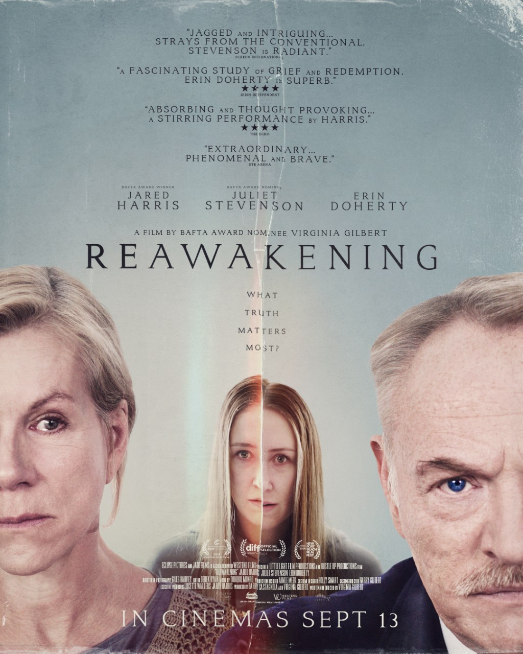 Jared Harris, Juliet Stevenson and Erin Doherty star in powerful trailer for Virginia Gilbert’s&nbsp;Reawakening