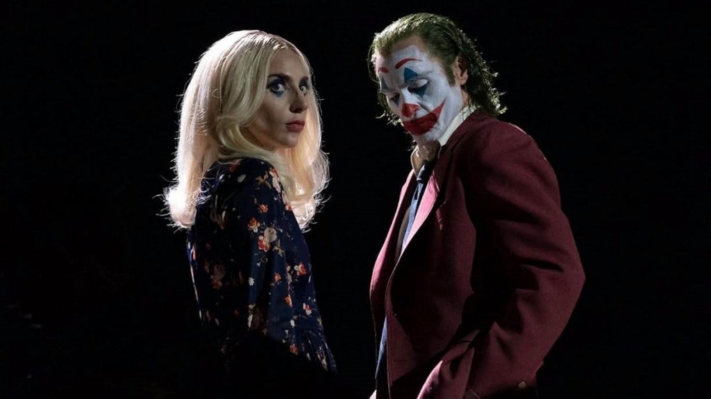 Lady Gaga as Lee and Joaquin Phoenix as Joker in Joker: Folie á Deux.