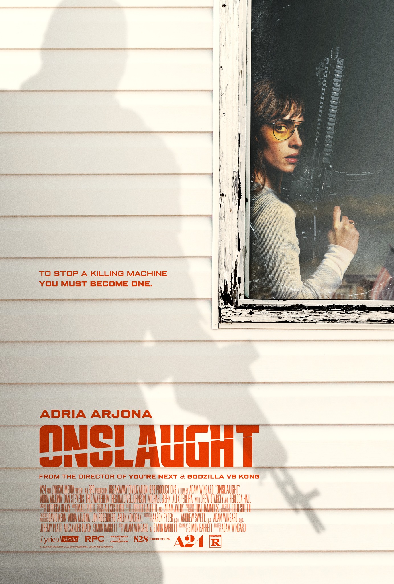 Killer trailer for Adam Wingard’s thriller, Onslaught, starring Adria Arjona, Alex Pereira + Dan Stevens
